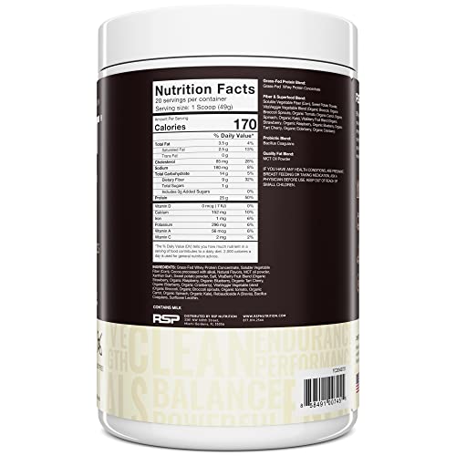 TrueFit Meal Replacement Shake Protein Powder, Grass Fed Whey + Organic