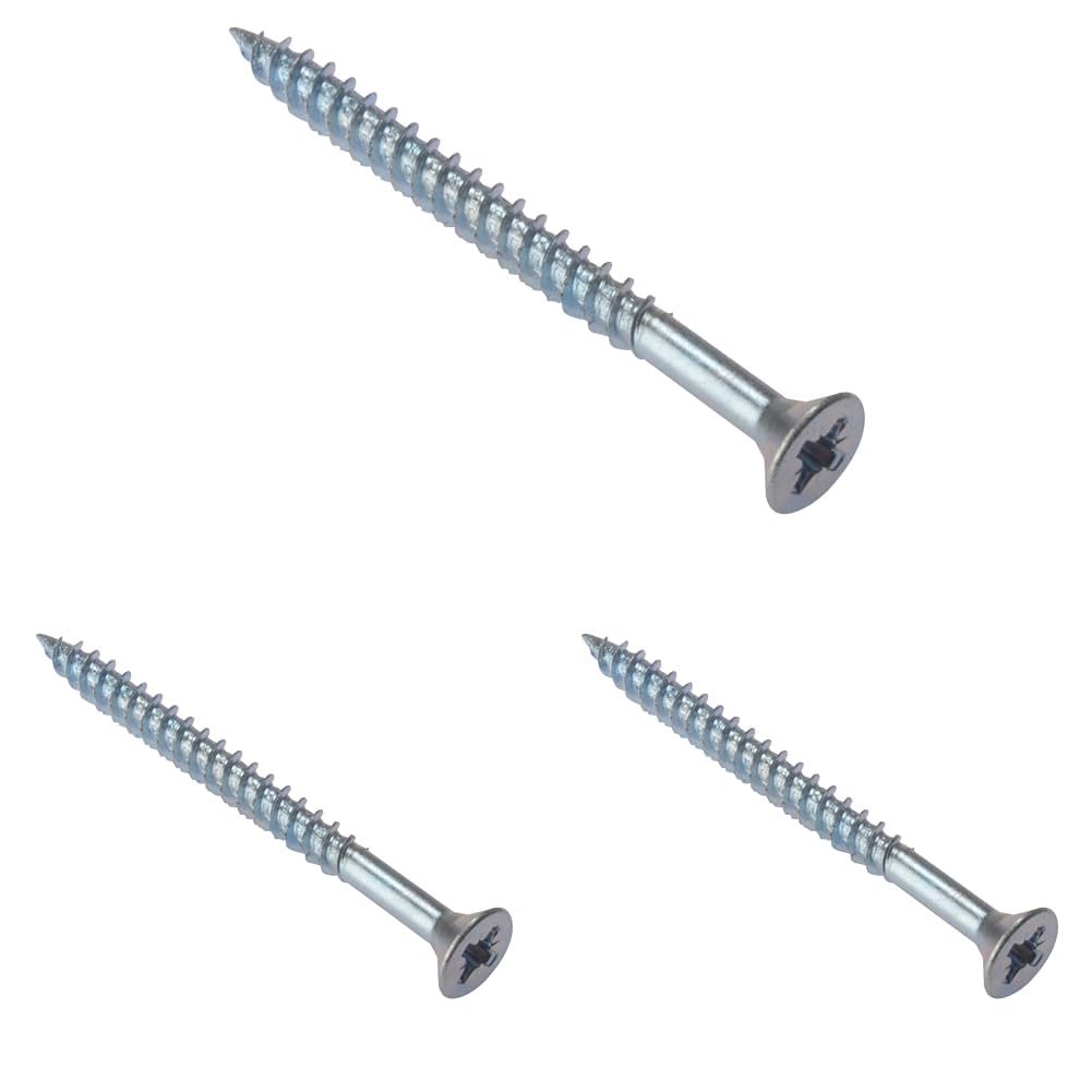 ForgeFix General-Purpose Twin Thread Screws | 2" x 8 | Zinc Plated | Box 200 (Pack of 3)