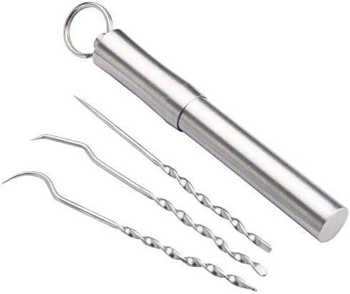 Toothpick Holders Decorative 304 Stainless Steel Metal Picking Tool, Toothpick Storage Tube Set Portable Portable Oral Care Artifact Super Fine Cocktail Sticks