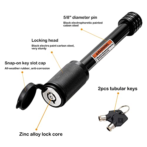 CZC AUTO Heavy Duty Trailer Hitch Receiver Lock Pin, 5/8 Inch Dia, 4