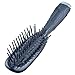 Kent KB Minihog Headhog Small Travel Detangling Hair Brush, Black Rubber Cushion Detangler Brush and Scalp Brush, Firm Rounded Plastic Bristles for Women Men and Kids Everyday Care, Made in England