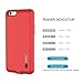 iPhone 6S / 6 Battery Case - ZeeHoo Ultra Slim Extended Battery Case with High Capacity 2000 mAh for iPhone 6S / 6-4.7 inch (Build-in Magnetic Metal for Car Phone Mount Holder) (Red)
