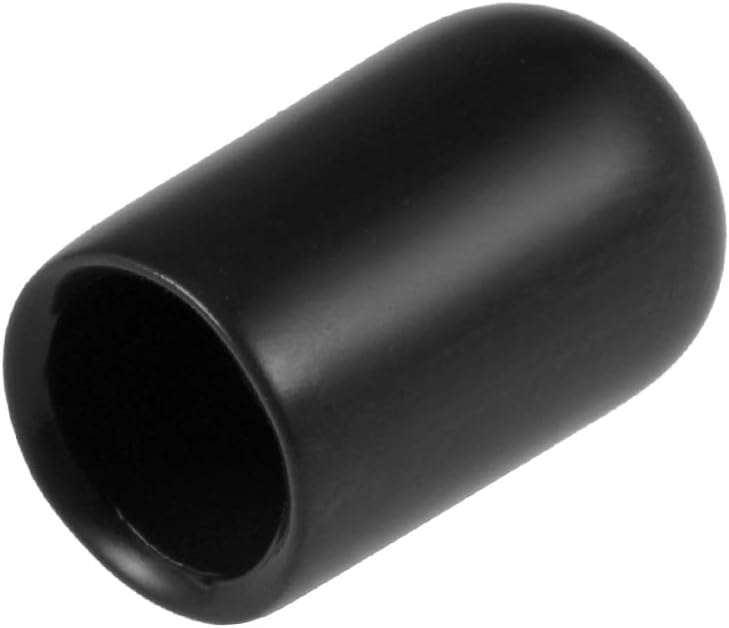 sourcing map 20pcs Rubber End Caps 7mm ID Vinyl Round Tube Bolt Cap Cover Thread Protectors Black