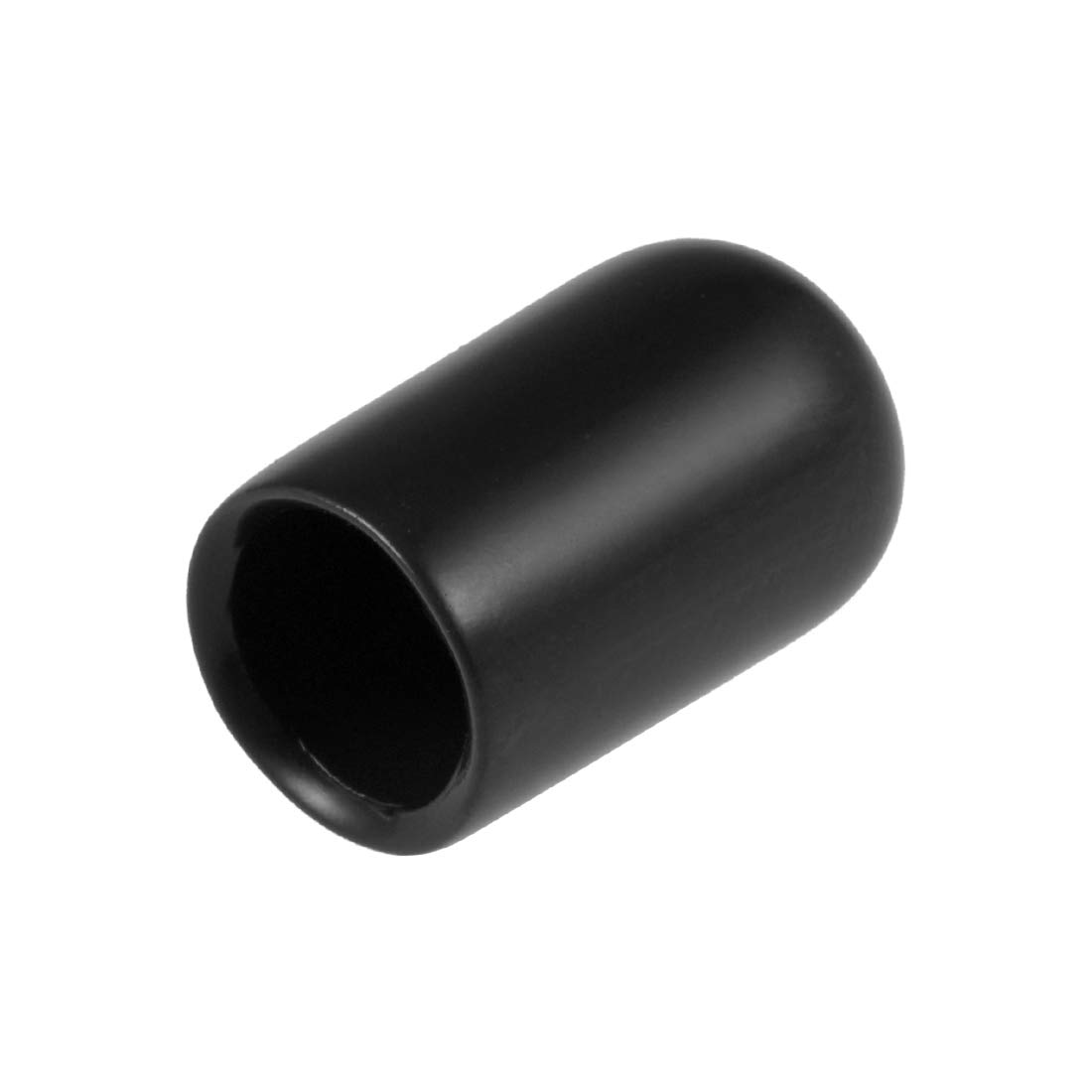 sourcing map 20pcs Rubber End Caps 7mm ID Vinyl Round Tube Bolt Cap Cover Thread Protectors Black