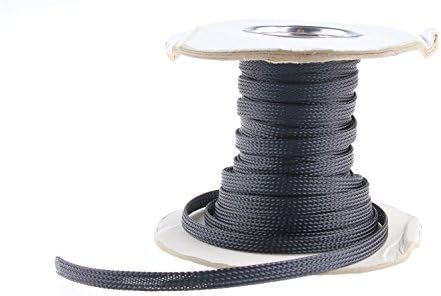 25 Ft 3/8" Expandable Wire Cable Black Sleeving Sheathing Loom Braided Tubing US Shipping