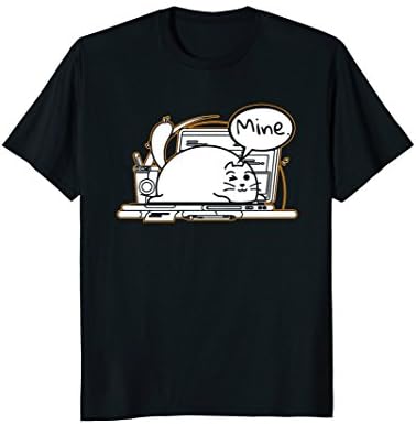 Cat Conquers Laptop Funny Pet Lover Humor Work T Shirt