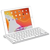OMOTON Ultra-Slim Bluetooth Keyboard with Sliding Stand,Compatible with iPad 10.2/9.7, iPad Air 10.5, iPad Pro 11/12.9, iPad Mini 5/4, iPhone and Others,White