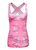 Queenie Ke Womens Sport 2 In 1 Tank Top Criss-Cross Straps Wild Tank