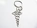 Ancient Silver Caduceus Medical Symbol Keychain