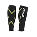 2XU Compression Calf Guards, Black/Bright Green, Large