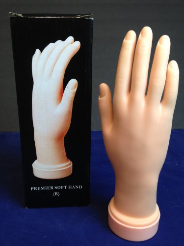 Beauticom Practice Flexible Mannequin Hand Display with Soft Hand Fingers (Base Stand Model C)