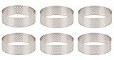 DeBuyer Valrhona Perforated Tart Ring - 2.25 inch Diameter, Set of 6 units