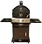 Pacific Living Outdoor Large Capacity Gas Oven with Pizza Stone, Smoker Box and Mobile Cart, Black Powder Coat