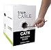 trueCABLE Cat6 Riser (CMR), 1000ft, Black, 23AWG 4 Pair Solid Bare Copper, 550MHz, ETL Listed, Unshielded Twisted Pair (UTP), Bulk Ethernet Cable