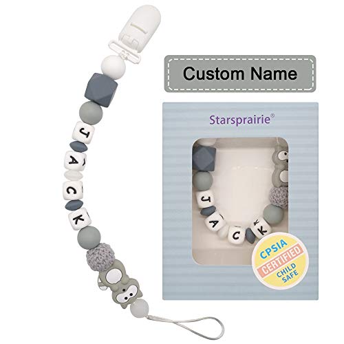 Personalized Pacifier Clip with Name Baby Teething Toys Custom