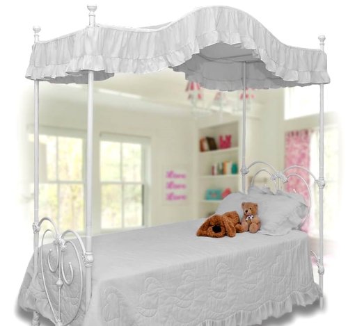 UPC 780624000456, Pink Canopy Bed Cover Twin Size (White)