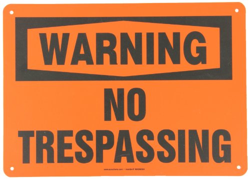 Accuform "Warning No Trespassing" Safety Sign, Plastic, 10 x 14 Inches (MADM304VP) - Thumbnail 3
