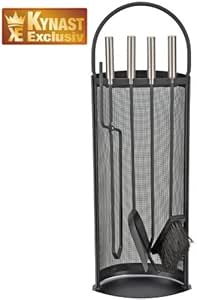 Set 5 utensilios chimenea, negro, hierro – Pinzas, atizador, pala