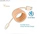Apple MFi Certificated DLAND Golden Braided Aluminum USB Cable 3.3ft (1M) 8-Pin Lightning USB Charge Tangle Free Heavy Duty Lightning Charger Cable Cord for iPhone 6 6 Plus 5S 5C 5, iPad Air, iPad 4th Generation, iPad Mini, iPad Mini with Retina Display, iPod Touch 5th Generation and iPod Nano 7th Generation