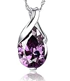 Amor Amethyst Water Drop Angel Tears Pendant Necklace