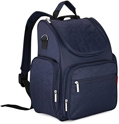 Baby 9 Pockets Diaper Backpack with Changing Pad and Stroller Straps, Large Multi-function Backpack for Baby Care (navy blue)
