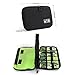 Electronics Organizer, Jelly Comb Electronic Accessories Cable Organizer Bag Waterproof Travel Cable Storage Bag for Charging Cable, Cellphone, Mini Tablet (Up to 7.9'') and More (Black and Green)