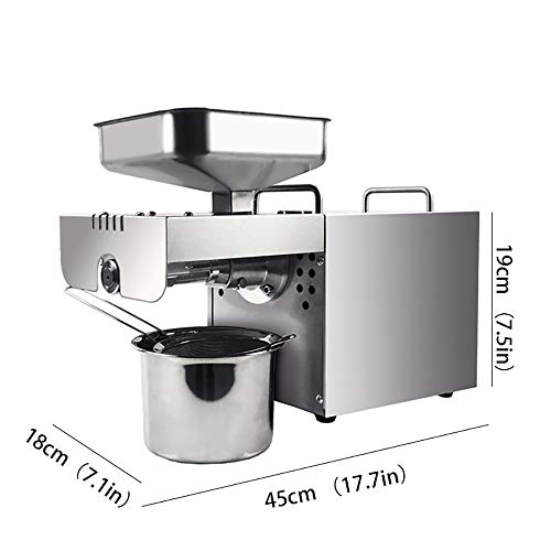 TAIMIKO Oil Press Machine Oil Extractor Automatic Commercial 400W 304 Stainless Steel Electric Hot Cold Oil Presser for Seeds Nut Beans Peanut Coconut Sunflower Sesame Rapeseed