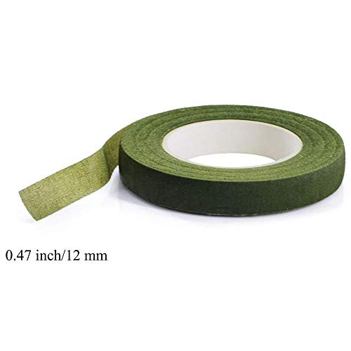 Nerseki 5 Colors Floral Tapes adhesives - 1/2" Wide x 30 Yard for Bouquet Stem Wrap Flowers Making (Dark Green,Green,Grass Green,White,Brown)