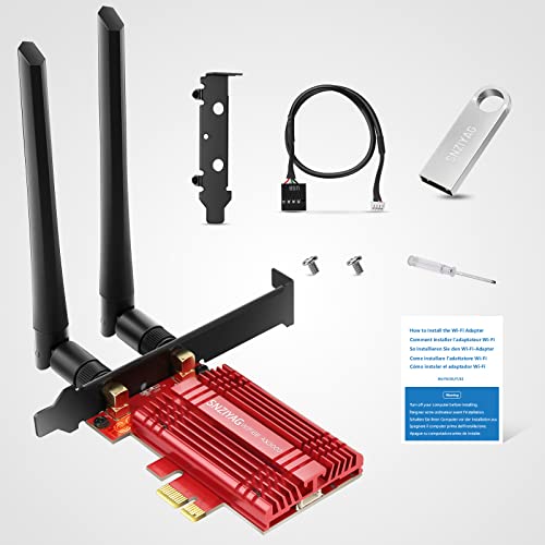 SNZIYAG AX3000 WiFi 6E PCIe WiFi Card for Gaming PC Bluetooth 5.2 Tri