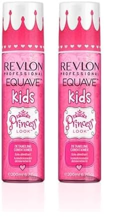 Revlon Professional Equave Kids Princess Look Leave In Conditioner with UVA & UVB Protection (200ml) Gentle Hair Detangler for Girls (Pack of 2)