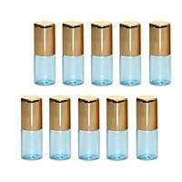 10PCS 3ml Empty Refillable Pearlescent Blue Roller bottle with Stainless Roller Ball and Gold Lid For Essential Oil Perfume Oils and Mosquito repellent liquid