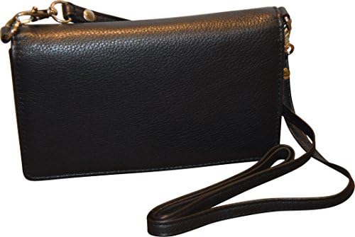 Pielino Women's Genuine Leather Smart Phone Crossbody Wallet With Shoulder Strap