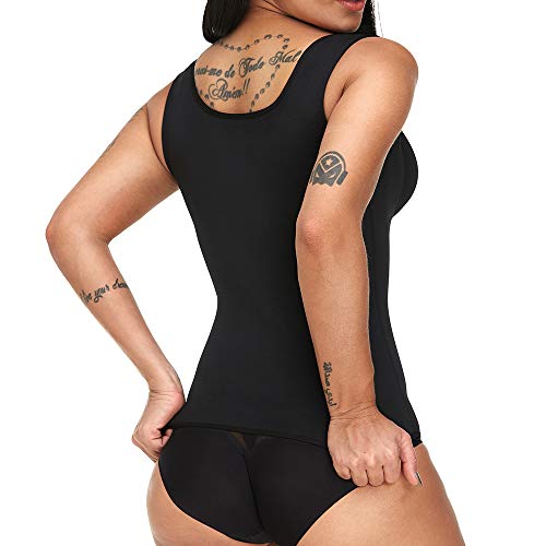 Neoprene Sauna Suit Tank Top Vest, Slimerence, Waist Cinchers Corset Waist Slimming Belt Corset Bustier Waist Trimmer Belt Body Shaper and Weight Loss Black 3XL