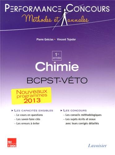 Chimie, 1re année BCPST-Véto