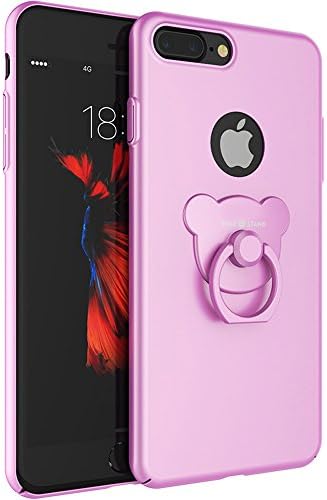 iPhone 7 Plus case,Niubity Bear Ring Series PC bumper case 360 Degree Rotation bracket for Apple iPhone 7 Plus 2016 (Purple)