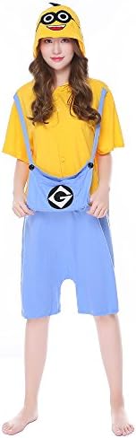 kxry Summer Pajamas Onesies Short Leisure Kigurumi Cosplay Costume (X-Large, Short Minions)