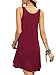 Romwe Women's Sleeveless Summer Swing Tank Sundress Burgundy M