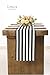 Ling's moment Classical Durable Black and White Striped Table Runner for Wedding Graduation Bachelorette Party Table Decorations - Cotton Canvas Fabric 12
