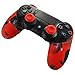 Skin for PS4 Controller Pandaren Soft Silicone Thicker Half Skin Cover Grip for PS4 /SLIM /PRO Controller (Camouflage Red skin X 1 + Thumb Grip X 2)