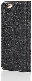Fierre Shann Genuine Leather Wallet Flip Case With Card Slot for Iphone 7 7Plus 6s 6plus Premium crocodile Pattern Gift Box ( Color : Black , Compatible Models : IPhone 8 Plus )