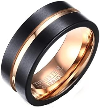 XIEXIE Ring Fashion Daily / Casual Jewelry Tungsten Steel Men Band Rings 1pc,7 / 8 / 9 / 10 / 11 / 12 Gold / Black , 8