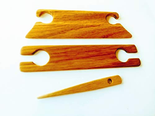 12 inch Beveled Inkle shuttle, table weaving with shuttle and needle (Oak)