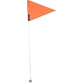 JLP 6 Ft Tall 1/4 In Pole15x10 Vinyl Flag Whip Triangle Neon Orange Safety High visibility and wind resistance