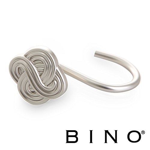 image for BINO Shower Curtain Hooks - Brushed Nickel, Set of 12 Shower Curtain R