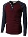 H2H Men Casual Slim Fit Long Sleeve,Short Sleeve T-Shirt Contrast Color Raglan Shirts WINENAVY US L/Asia XL (CMTTL077)