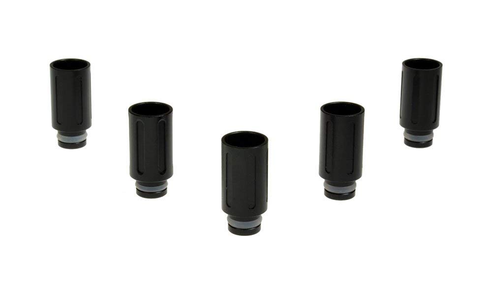 Armerah Flute 510 Drip Tip eCig Mouthpiece Short/Wide Aluminium/Solid 5 Pack Black
