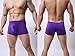 YuKaiChen Mens Silk Underwear Seamless Boxer Briefs Short Leg 6-Pack L/US S