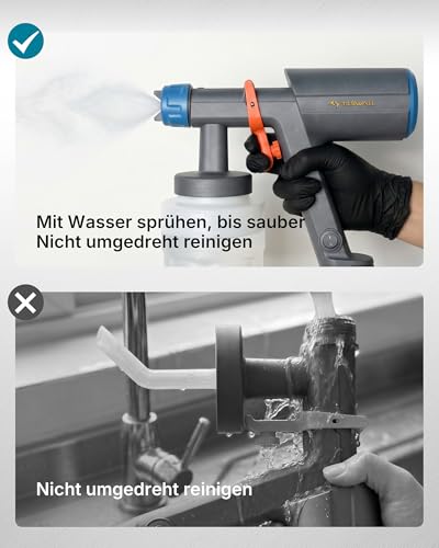 Tilswall Dreamer600 Paint Spray System, 600 W Electric Spray Gun, 1000 ml Container, 3 Nozzles & 3 Spray Modes, Max. 1200 ml/min Flow, Easy to Clean, for Walls, Furniture, Fences & DIY