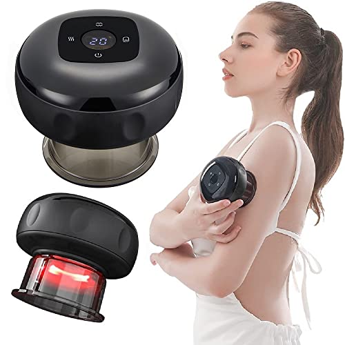 AIHAOYU Smart Cupping Therapy Set,Upgrade Cellulite Remover Massager,Rechargeable 4 in 1 Vacuum Therapy Machine for Pain Relief, Electric Gua Sha Cupping Massage Tool (12 Level-Black)