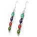 Turquoise & Gemstones Earrings in Sterling Silver 925 (Multi)